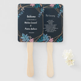 Leque Quadro botânico moderno - Programa de Casamento