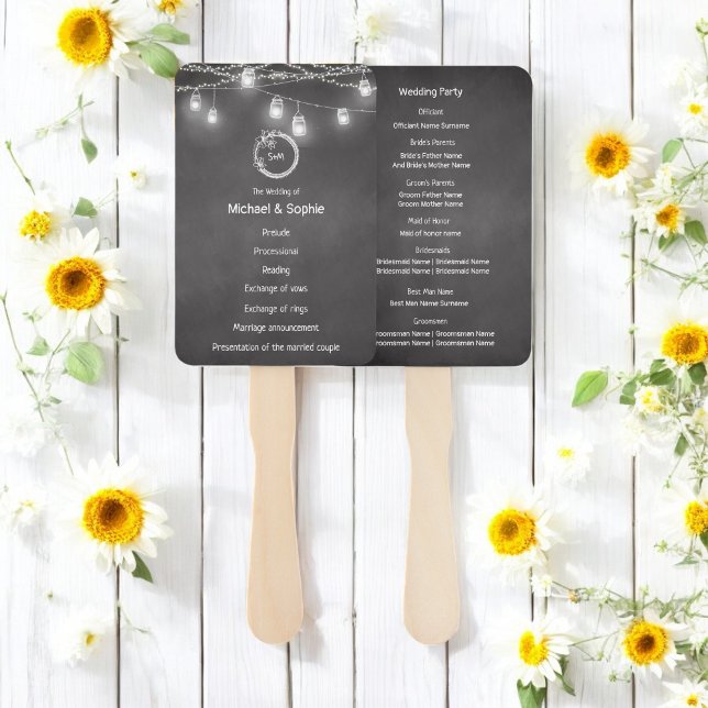 Leque Quadro Preto de Casamento Branco (Criador carregado)