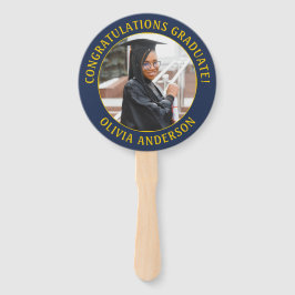 Leque Qualquer Citação 2 Foto Azul Marinho Dourado Amare