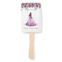Quinceañera Purple Lilac Fan com Cronograma de Eve