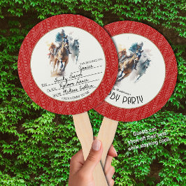 Leque Racecavalo e Jockeys Derby Party Red