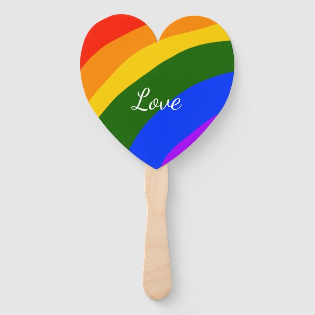 Leque Rainbow orgulho mês de amor adicionar nome texto a (Frente)