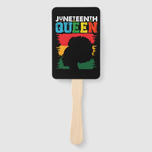 Leque Rainha do Juneteenth Menina Negra Afro Melanina