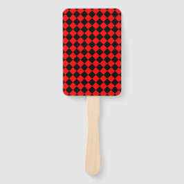 Leque Red Black Checker Diamond Pattern