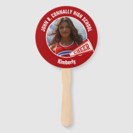 Leque Red Cheerleader Photo High School Spirit