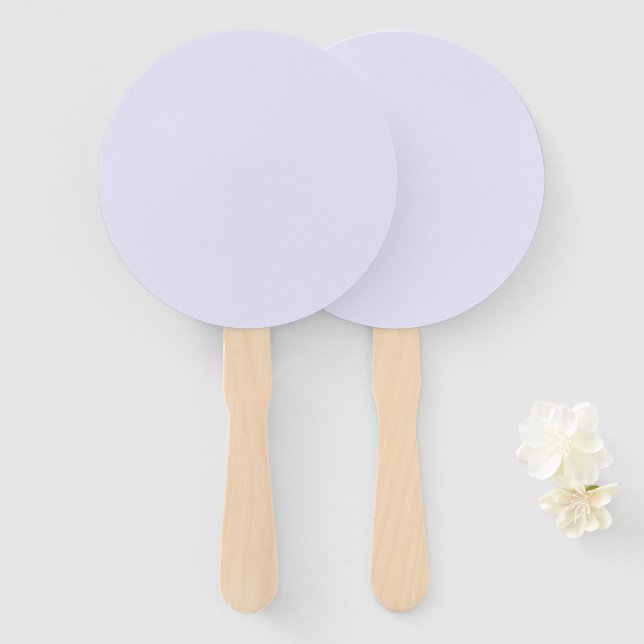 Leque Redondo Roxo Lavanda para Evento Elegante Co (Frente e Verso)