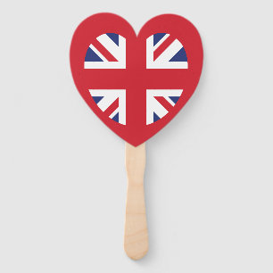Leque Reino Unido Union Jack Flag Heart