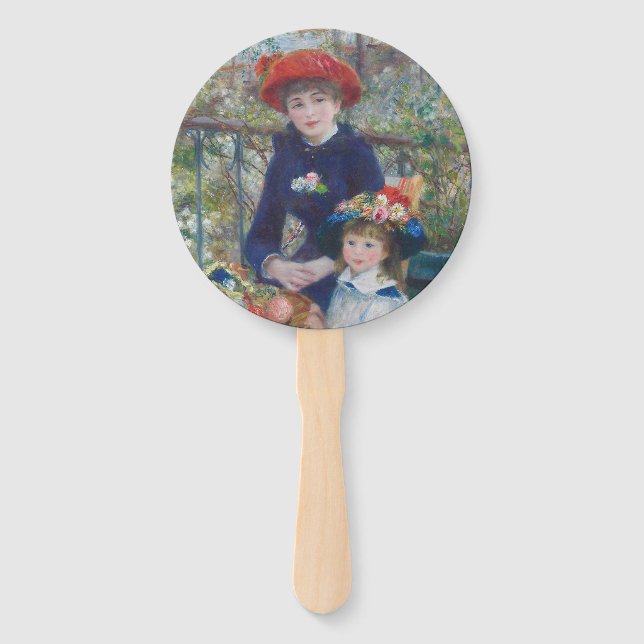 Leque Renoir Duas Irmãs Varanda Impressionismo Francês  (Frente)