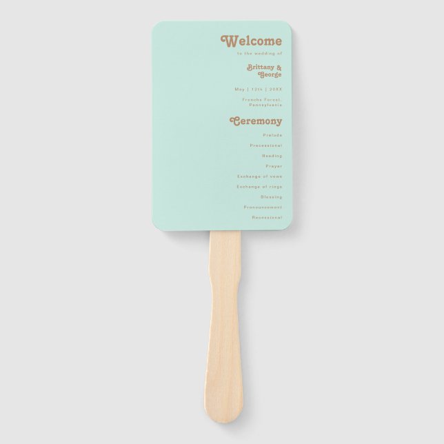 Leque Retro Beach | Ventilador de Mão do Programa de Cas (Frente)