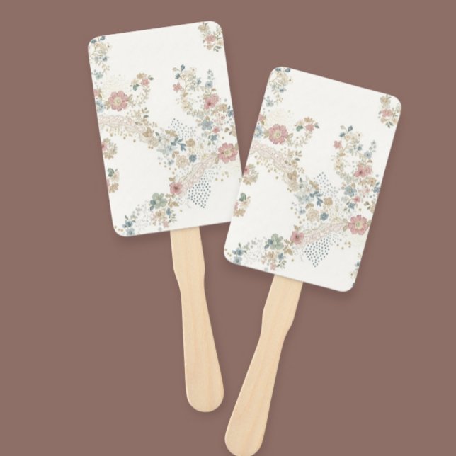 Leque Romantic Hand Fan with Delicate Flowers (Criador carregado)