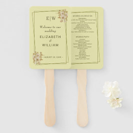 Leque Rosa - Casamento Amarelo Celestial Monograma