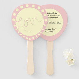 Leque Rosa Casamento Creme Pontos Polka Personalizados