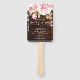 Leque Rosa De Casamento Personalizado De Luzes De Madeir