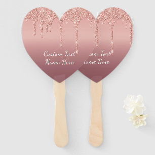 Leque Rosa de Texto Personalizado Dissipadores Sparkle L