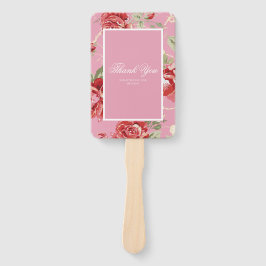 Leque Rosa vermelha e ventilador branco clássico de impr