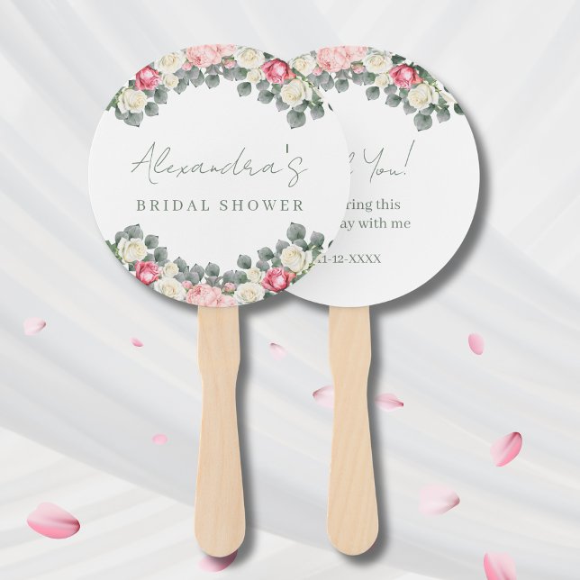 Leque Rosa Vintage Garden Chá de panela Obrigado (Criador carregado)