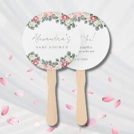 Leque Rosas Floral Rosa, Chá de fraldas de Vintage, Obri