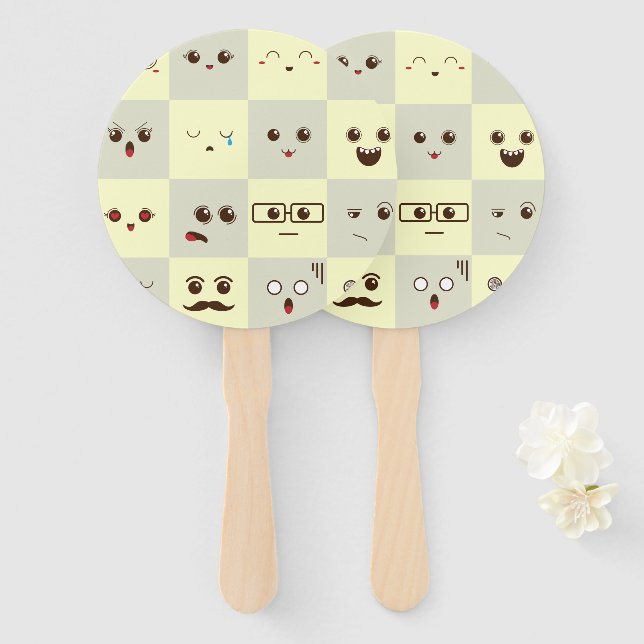 Leque Rosto bonito (Frente e Verso)