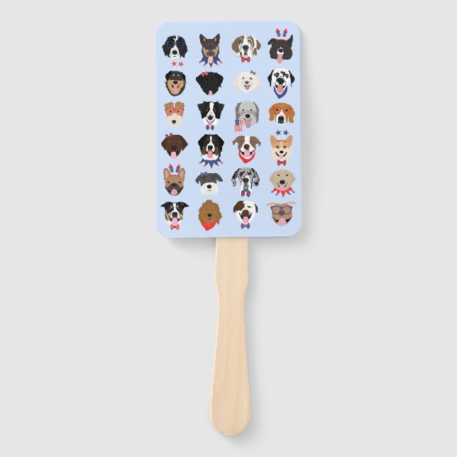 Leque Rostos De Cachorro Do Quarto De Julho (Frente)