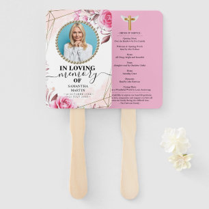 Leque Rosy Blush Celebração Funeral da Mão Vida