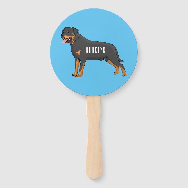 Leque Rottweiler dog cartoon illustration (Frente)