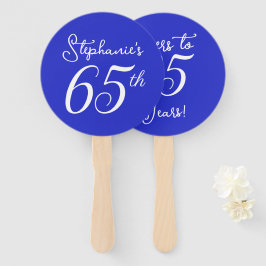 Leque Royal Blue Cheers para 65 anos 65ª Festa de aniver