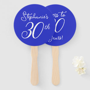 Leque Royal Blue Cheers to 30 Anos aniversário de 30 ano