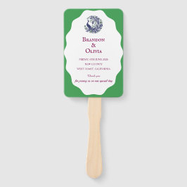 Leque Royal Blue Peacock Wedding Program Set of Fans