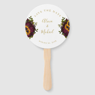 Leque Rustic floral elegant - data de salvamento do casa