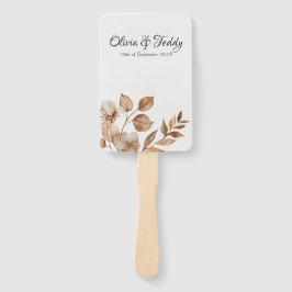 Leque Rustic Romance Wedding Program Hand Fan