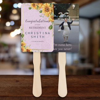 Leque Rustic Sunflower Elegant Summer Retirement Party