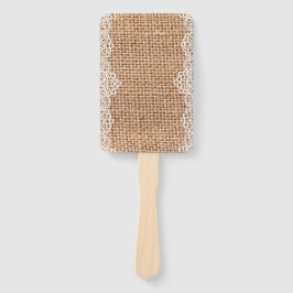 Leque Saco Russo Burlap com Lace Branco.