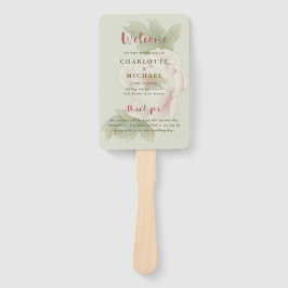 Leque Sage e Blush Floral Weding Program