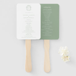 Leque Sage Green Crest Monogramas