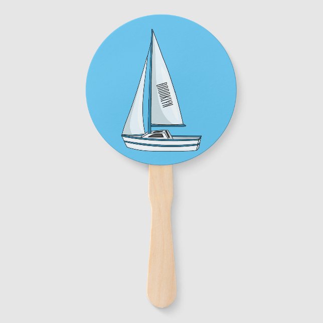 Leque Sailboat cartoon illustration  (Frente)
