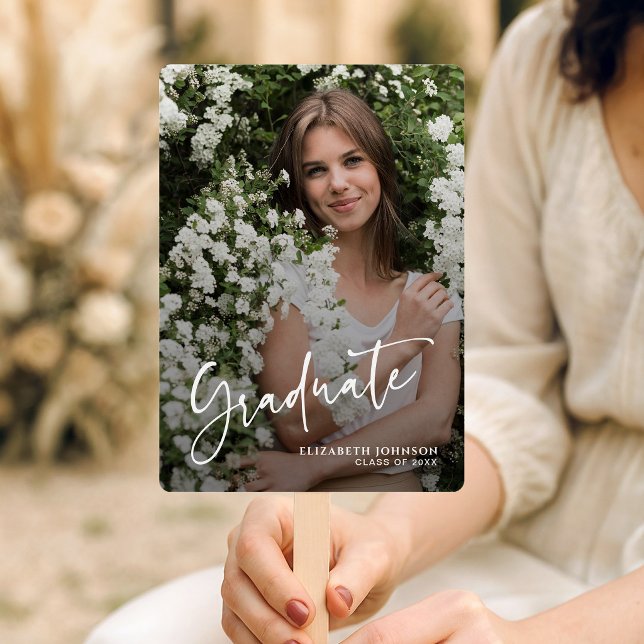 Leque Script Moderno Simples Fã de Formatura com Foto (Criador carregado)