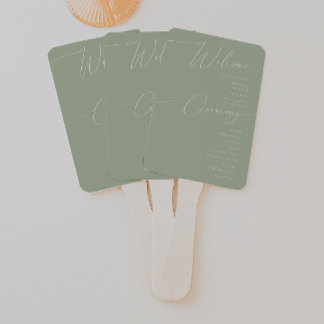 Leque Script Whimsical | Programa de Casamento Verde de
