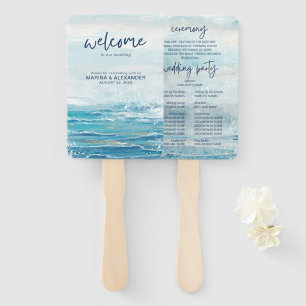 Leque Sea Blue Beach Waves Watercolor Wedage Program