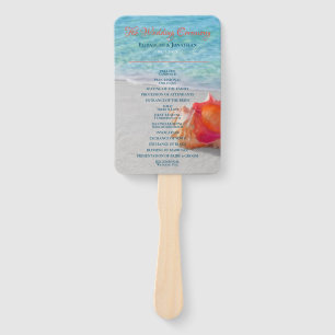 Leque Seashell coral tropical do casamento de praia
