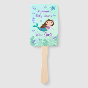 Leque Sereia É Chá de fraldas De Menina Personalizado
