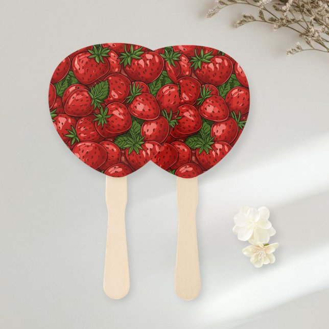 Leque  Set of 10 Fresh Strawberry Design Fans (Criador carregado)