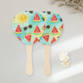 Leque Set of 10 Funny Watermelon Fans - Fresh Fruit 