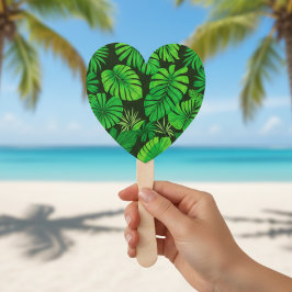 Leque Set of 10 Minimalist Green Leaves Fans - Nature