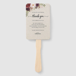 Leque Set of Fans (​Elegant Rustic Marsala Floral Save)