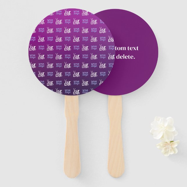 Leque Seu logotipo | 2 imagens carregadas ou logotipos d (Frente e Verso)