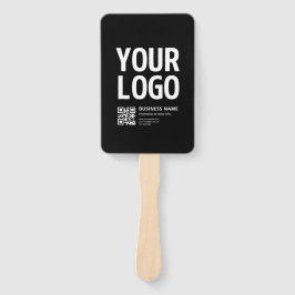 Leque Seu logotipo c/ código QR e texto editáveis