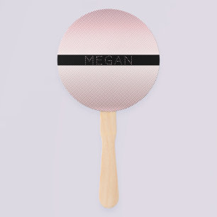Leque Seu nome Rosa de fina e tiras brancas