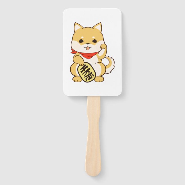 Leque Shiba Inu Lucky Cat Pose (Frente)