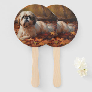Leque Shih Tzu no outono deixa cair inspiração