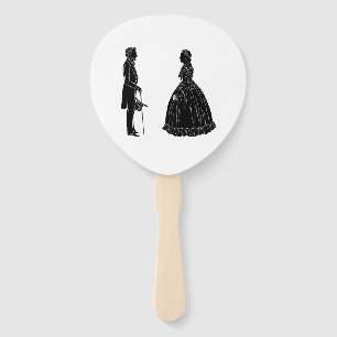 Leque silhueta de abraham lincoln mary todd lincoln